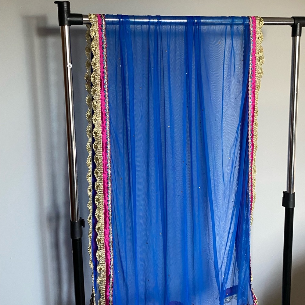 Lehenga embroidered shawl